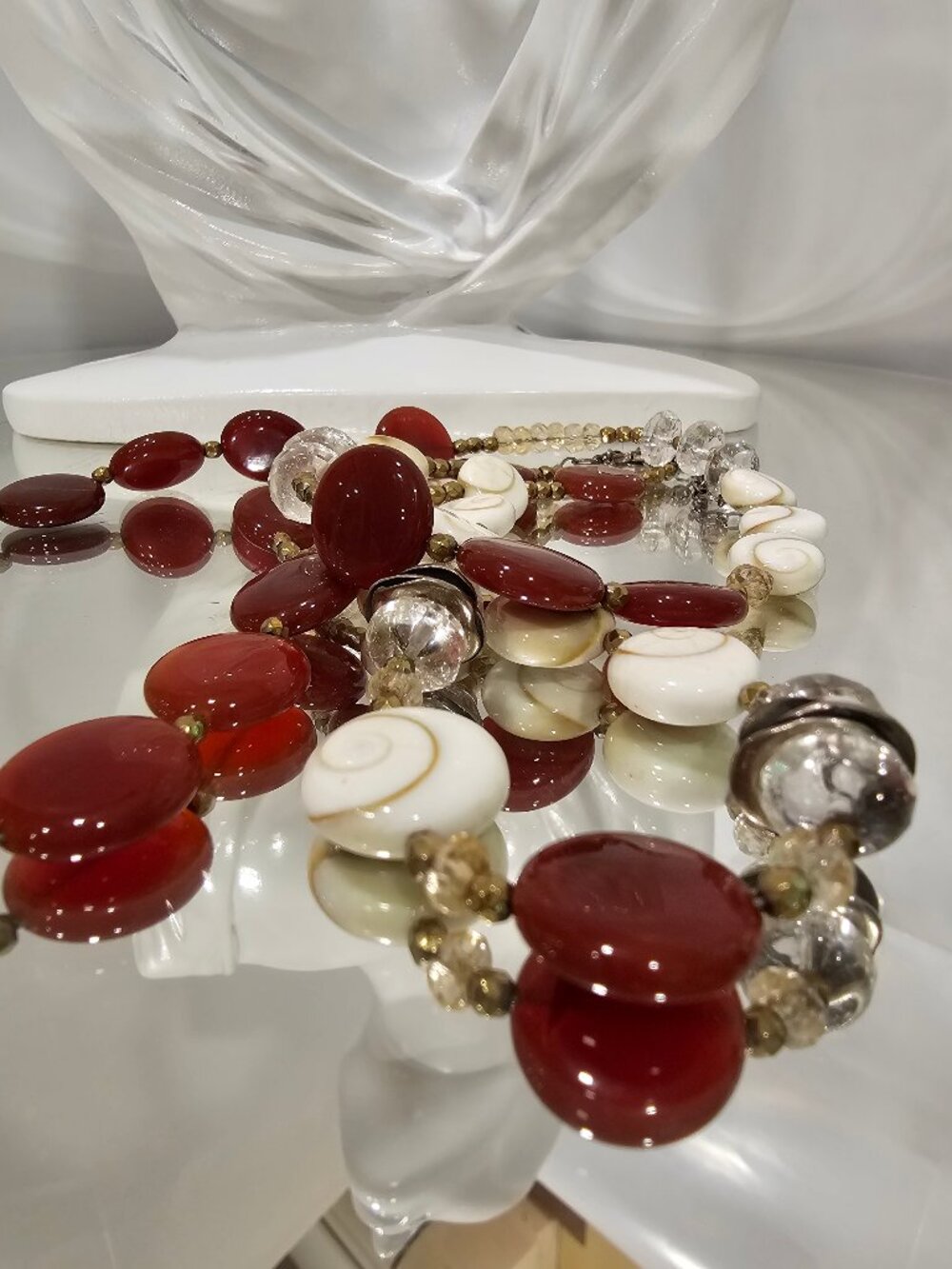Judy Crowell Style Necklace, 32", Multi Gems